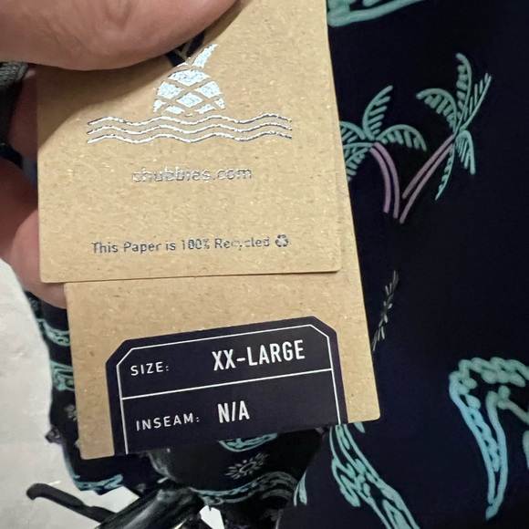 New With Tags $60 Men's Chubbies Sz XXL Navy Alligator Print Men's Shirt "Glades - Picture 4 of 4